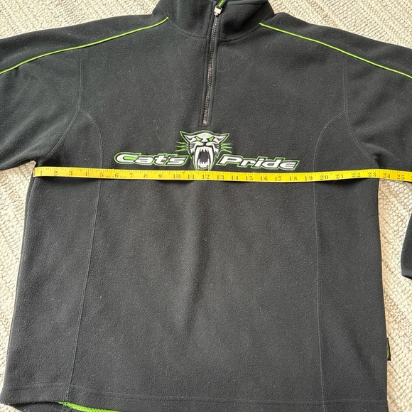 Arctic Cat Wear Fleece Jacket Mens Large Black Onyx 1/4 Zip Sweater Pullover - Picture 9 of 16